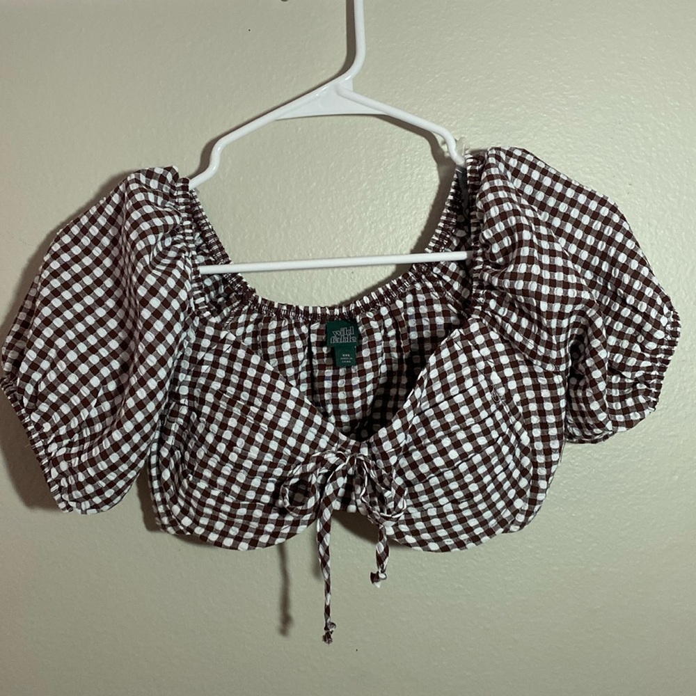 Crop puffy sleeve top
